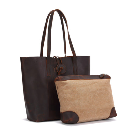 Elegant and Durable Women's Leather Tote Handbag